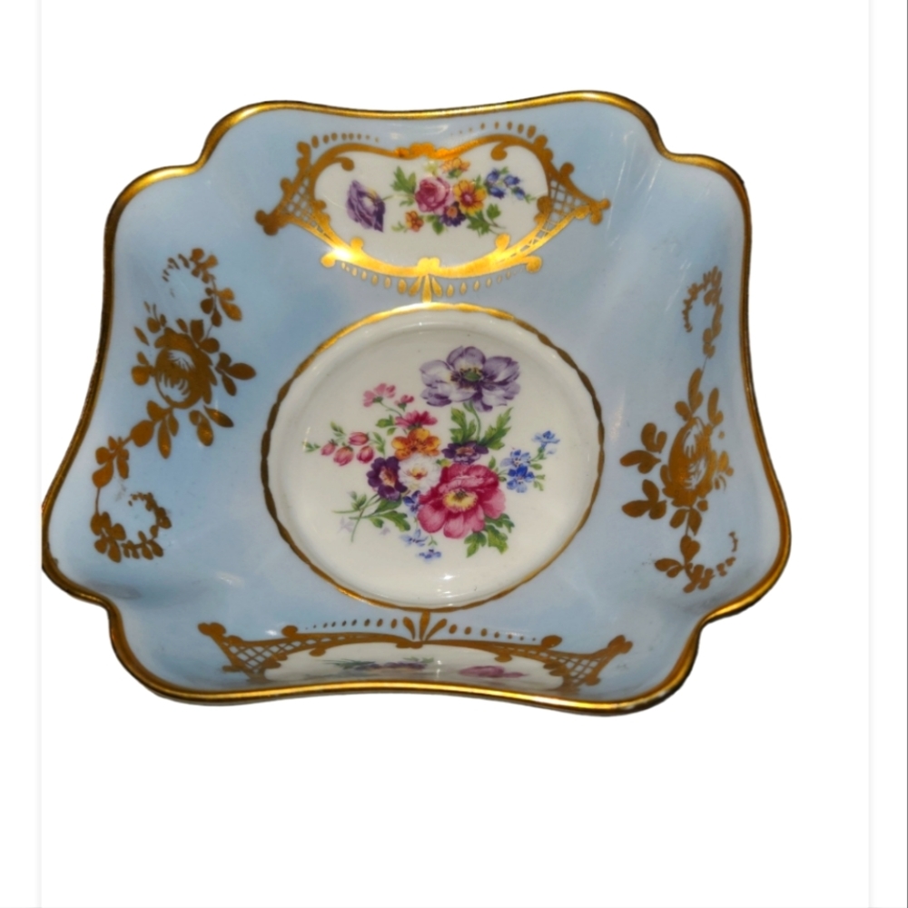 Rare Limoges France 1890 Bowl Plate Antique Vintage Dining Salad Bowl Multicolor